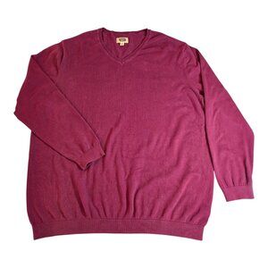 The Foundry Supply Co Thin V-Neck Sweater Maroon Men's Size 4XLT Tall